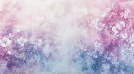 Fototapeta premium Watercolor floral dreamscape with delicate flowers in pastel shades art style