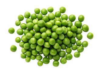 Fresh green peas pile, top view