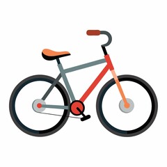 Fototapeta premium A colorful bicycle stands alone, ready for a ride on a sunny day, a symbol of freedom and fun.