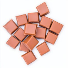 Fototapeta premium Indulgent Fine Chocolate: Gourmet Bite-Sized Candy Squares in Natural Light