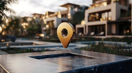 A location pin icon representing real estate, symbolizing property, homes, locations, adress, navigation, represents Real Estate,property locations, home buying, real estate investment