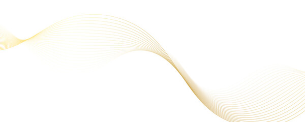 Abstract golden linear background. Flowing particles future technology concept abstract gradient and gold wave curve lines banner.