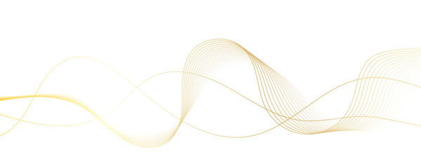 Abstract golden linear background. Flowing particles future technology concept abstract gradient and gold wave curve lines banner.