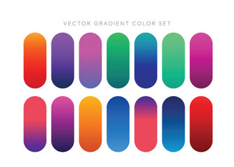 Collection of smooth gradient color palettes arranged in a clean layout. Ideal for digital design, UI/UX, branding, and creative backgrounds.