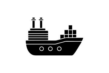 Obraz premium creative details cargo ship icon vector illustration