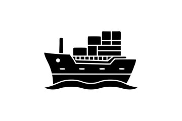 creative details cargo ship icon vector illustration