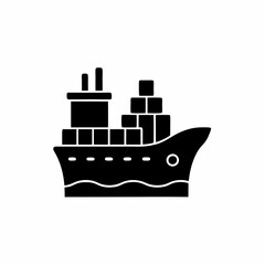 Obraz premium creative details cargo ship icon vector illustration