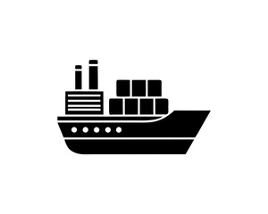 Obraz premium creative details cargo ship icon vector illustration