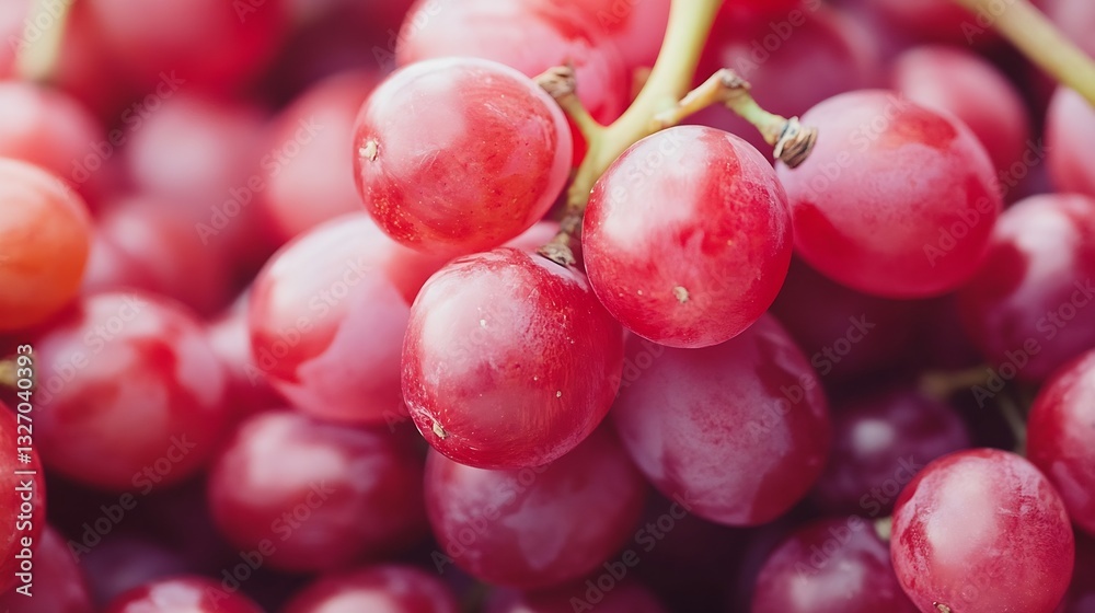 Aufkleber fresh and juicy bunch of ripe red grapes with a glorious shiny surface ideal for healthy eating : ge