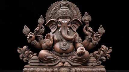 Fototapeta premium A sculpture of an elephant grasping a bird in its trunk