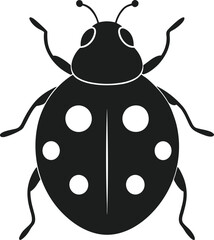Ladybug Silhouette Vector – Elegant Spring Insect Illustration for Nature and Wildlife Designs