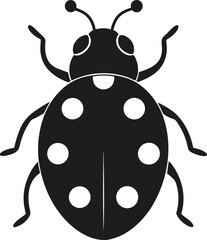 Ladybug Silhouette Vector – Elegant Spring Insect Illustration for Nature and Wildlife Designs
