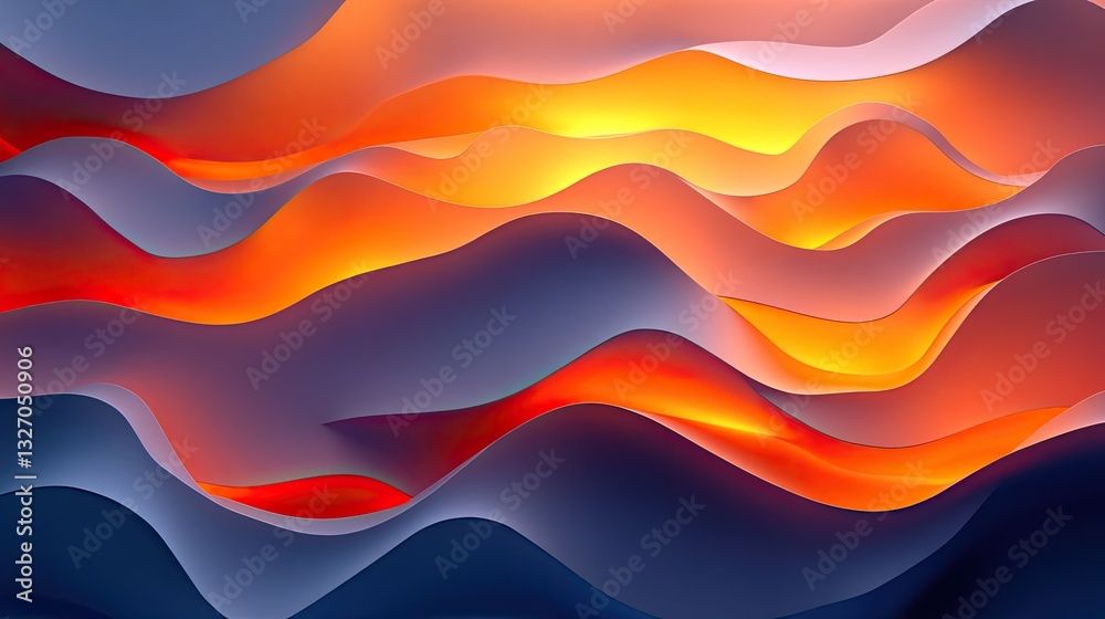 Aufkleber abstract wavy layers of vibrant color