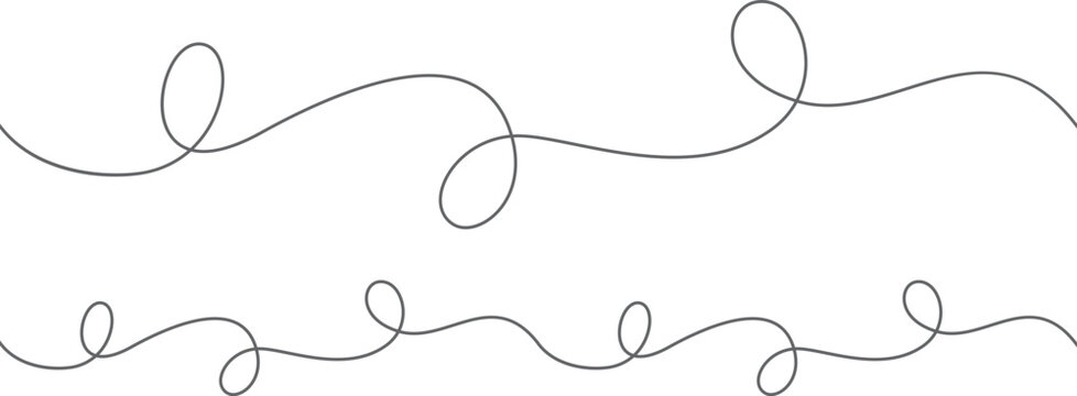 One continuous squiggle line. Curved single line. Seamless, endless, twisted line.