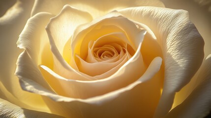 Soft Yellow Rose Petals with Natural Light Close-Up Photography