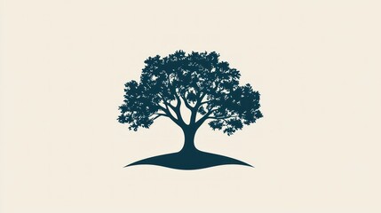 A modern logo with a canopy tree silhouette, representing nature conservation and sustainability.