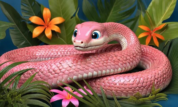 pinki snake cartoon