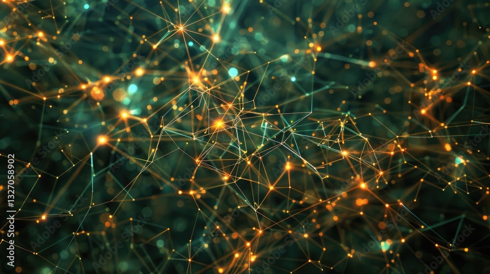 Poster explore a vibrant visualization of networks showcasing millions of nodes and links. this abstract im
