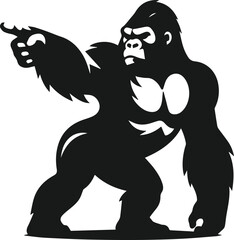 gorilla pointing forward animal vector © MstSumi