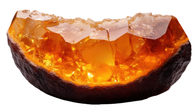 Amber Gemstone: A close-up image of a unique amber gemstone showcases its translucent beauty and the golden hues that create a radiant display of nature's art. 