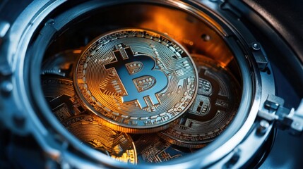 A futuristic cold storage crypto wallet for secure offline cryptocurrency transactions