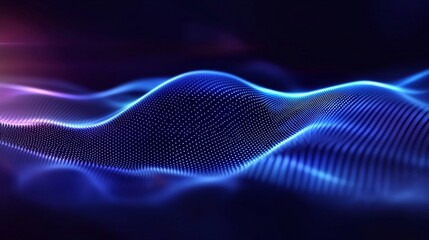 Fototapeta premium High tech visualization of blue glowing data streams forming a dynamic landscape