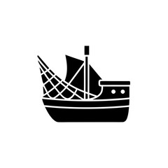 creative details fishing boat icon vector illustration