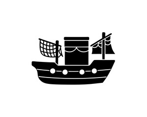 creative details fishing boat icon vector illustration