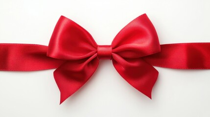 Naklejka premium Bright Red Satin Bow with Smooth Edges