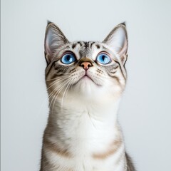Obraz premium Adorable Blue-Eyed Cat Portrait