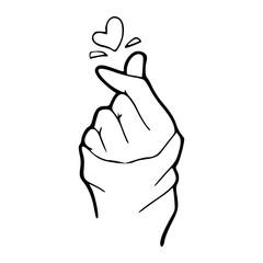 Korean finger heart illustration