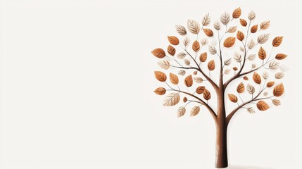 Obraz premium Autumn leaves falling from tree nature art calm environment creative perspective seasonal change