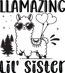 Llama vector Typography T shirt Design.