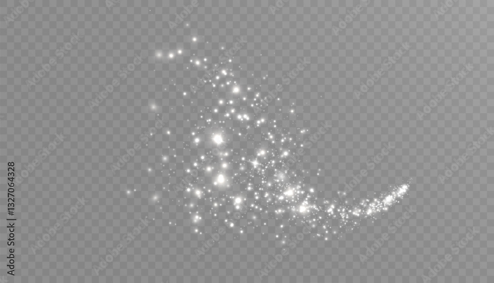 Poster glowing light effect with lots of glitter particles and stars. for christmas and new year design. ve
