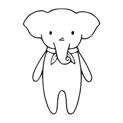cute elephant vector illustration with scarf