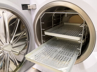 Table Top Steam Sterilizer Chamber. Normally Using In Health Care Sector Of Sterilize Surgical And...