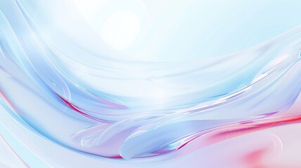 Abstract smooth pastel wave shapes in blue and pink tones. Background image of transparent wave with blue and red. Digital art for design and print. Minimal and contemporary wallpaper design. AIG53.