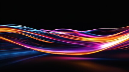 Abstract Light Waves: A Symphony of Color and Movement