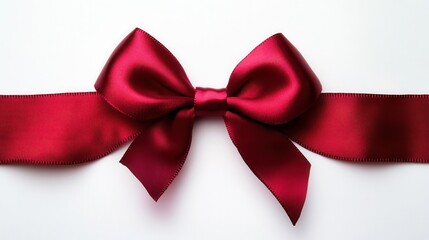 Fototapeta premium Elegant Red Silk Bow on a Soft Background