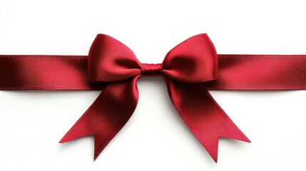 Elegant Red Silk Ribbon Bow with Soft Shine