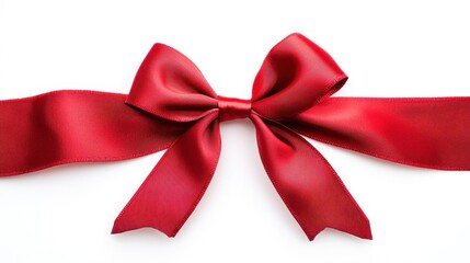 Naklejka premium Elegant Red Satin Bow with Soft Folds