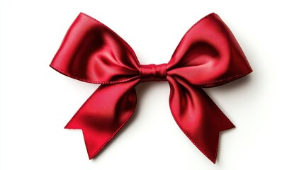 Fototapeta premium Elegant Red Satin Bow with Folds and Shiny Texture
