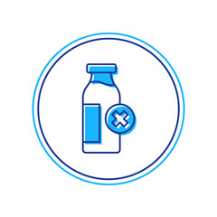 Filled outline Lactose intolerance icon isolated on white background. Not allow milk. Allergy concept, lactose intolerance allergy warning sign. Vector