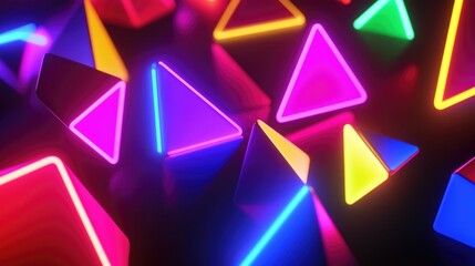 A collection of colorful neon lights arranged on a surface