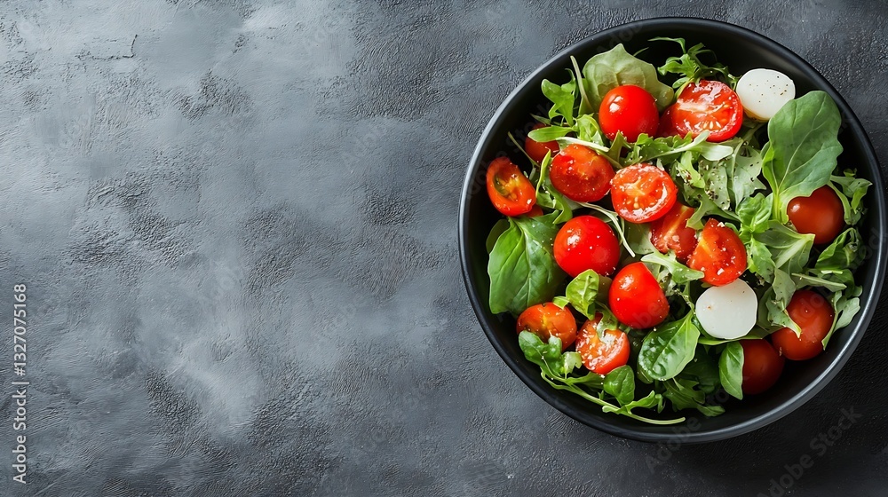 Aufkleber fresh and colorful salad with cherry tomatoes and greens in a bowl : generative ai
