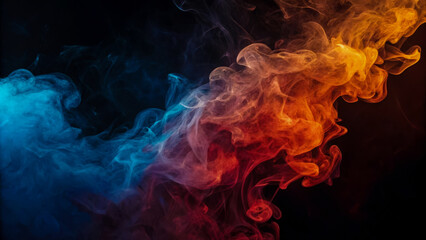 Abstract Smoke in Blue and Orange – Fire and Ice Concept Background