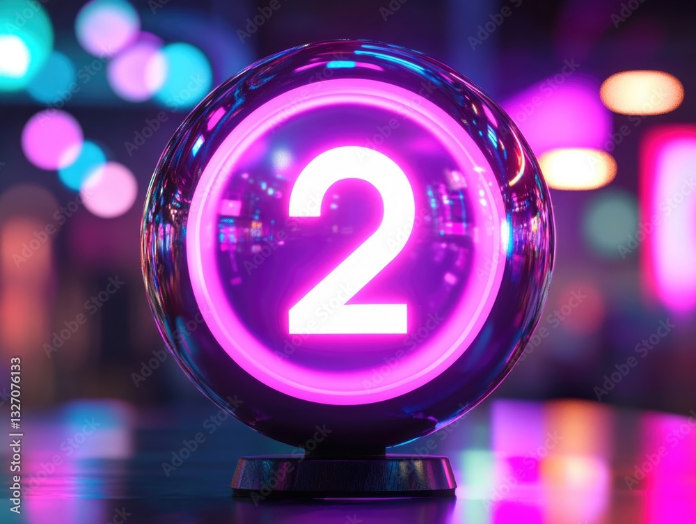 Aufkleber a close-up of a purple clock with the number 2 displayed prominently
