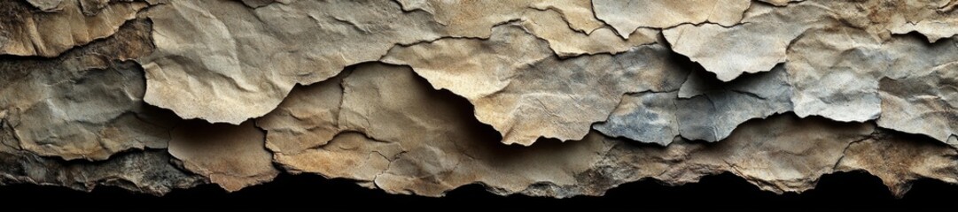 Obraz premium Close-up of Textured Handmade Paper with Rough Edges and Natural Patterns. Generative AI
