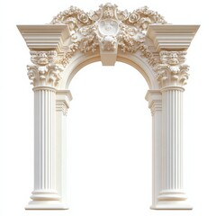 Naklejka premium Classical Architectural Archway: A stunning neoclassical archway, adorned with intricate carvings and elegant columns, exuding timeless beauty and structural design.