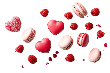 Red hearts on white background seamless pattern isolated on white background PNG,AI GENERATED